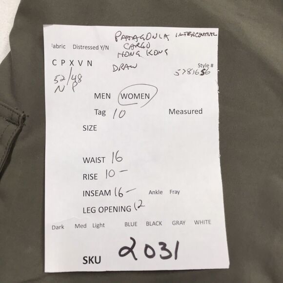 PATAGONIA Inter-Continental Cargo Shorts Women 10 L Military Olive Green Nylon - Picture 15 of 15